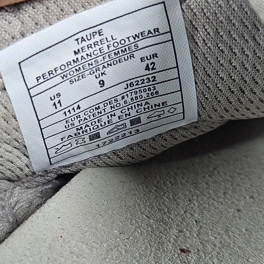 Merrell Hollyleaf Womens Taupe Leather Comfort Thong Sandals Flip Flops Shoes 11